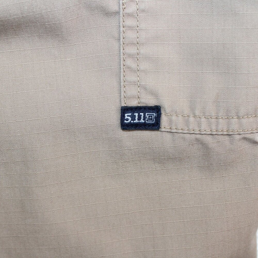 5.11 Tactical Series Cargo Pants Sz 38 X 32 Tan Brown Ripstop Elastic Waistband - Picture 10 of 16